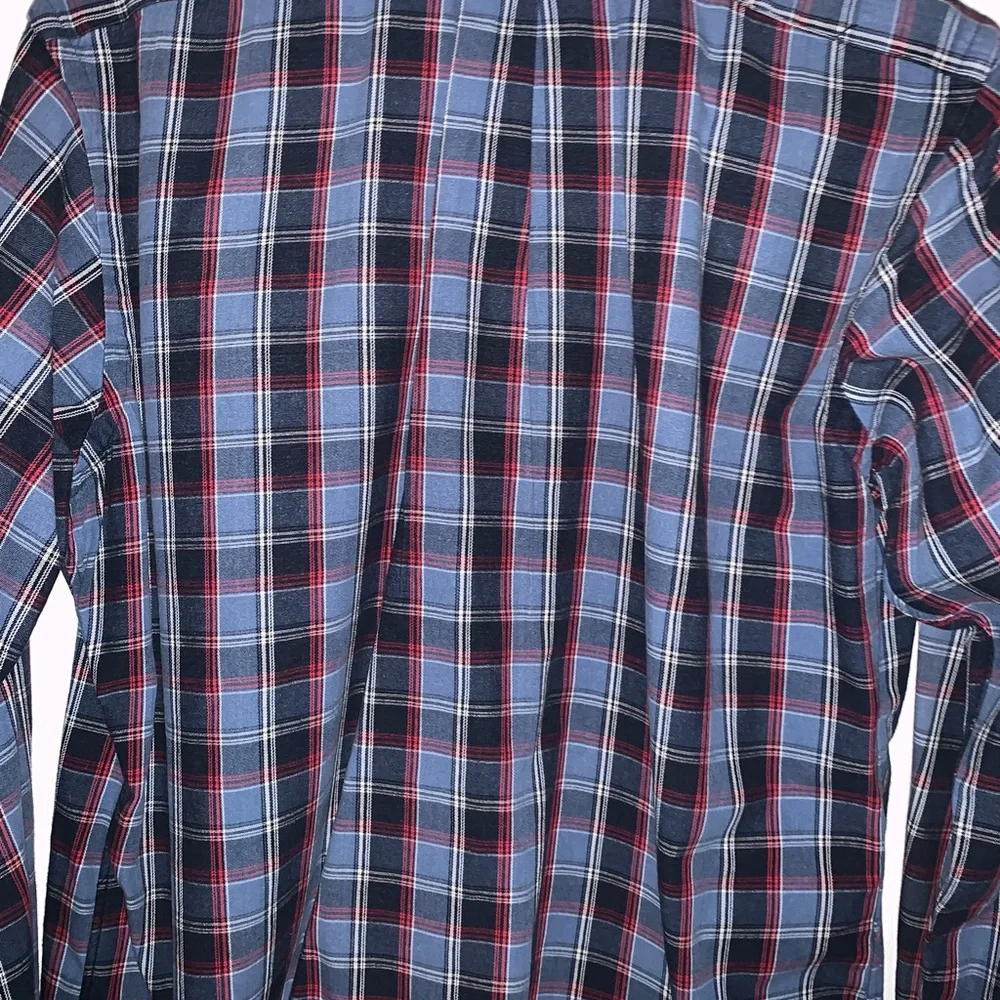 Ralph Lauren Plaid Blue with Red/Navy Button Down Classic Fit Shirt Size L - Picture 4 of 4